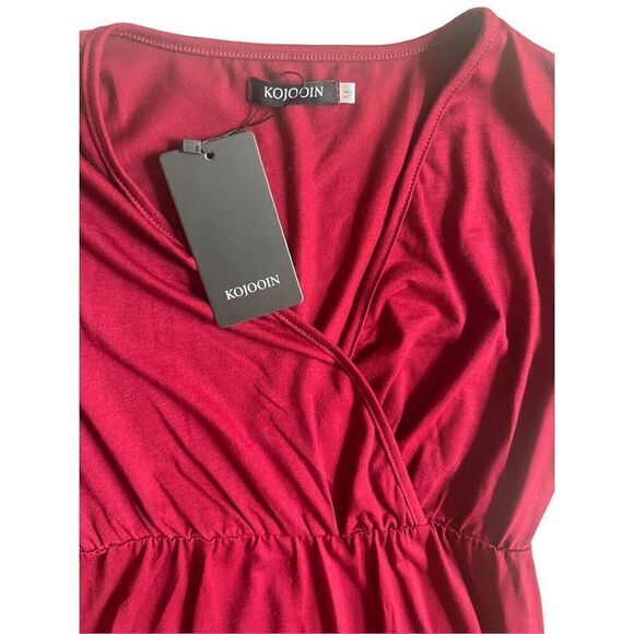 Kojooin Maternity burgundy midi dress size M - Picture 5 of 5